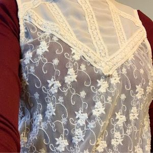 lacy floral blouse